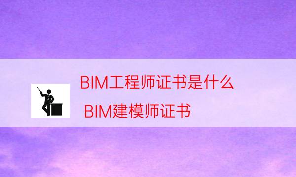 BIM工程师证书是什么（BIM建模师证书）