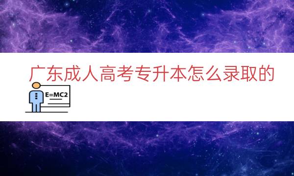 广东成人高考专升本怎么录取的