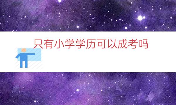 只有小学学历可以成考吗(小学没毕业可以成考吗)