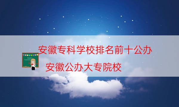 安徽专科学校排名前十公办（安徽公办大专院校）