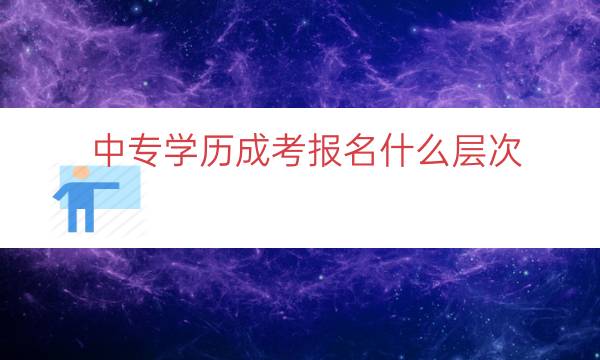 中专学历成考报名什么层次