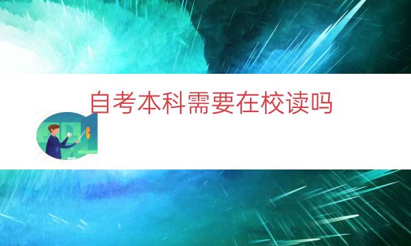 自考本科需要在校读吗（自考本科可以不去学校上课吗）