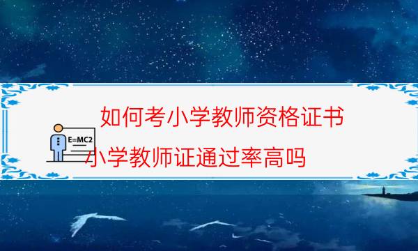 如何考小学教师资格证书(小学教师证通过率高吗)