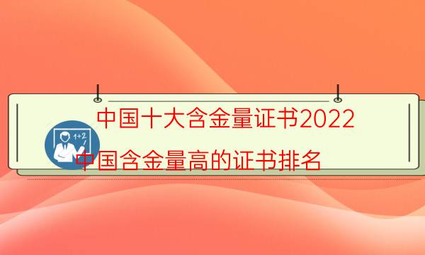 2022中国十大含金量证书